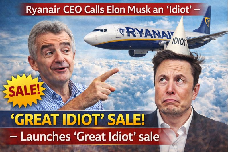 Ryanair CEO Calls Elon Musk an 'Idiot' – Launches 'Great Idiot' Sale