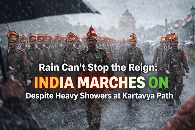 Rain Can’t Stop the Reign: India Marches On Despite Heavy Showers at Kartavya Path
