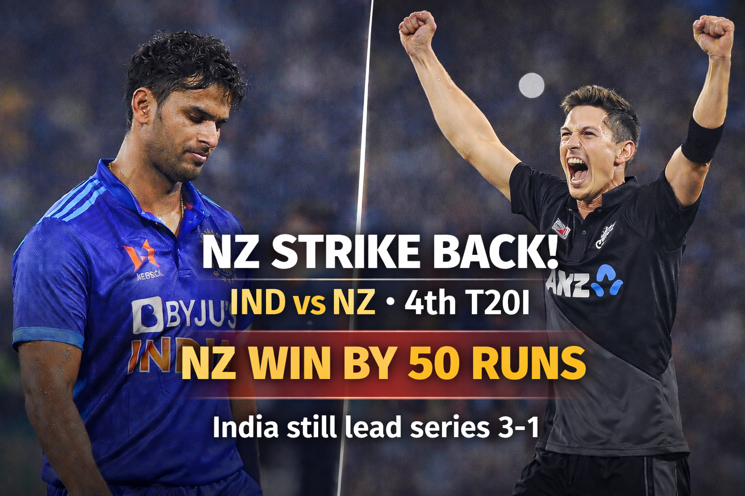Shivam Dube’s Blazing 65 in Vain: New Zealand Stuns India by 50 Runs in 4th T20I