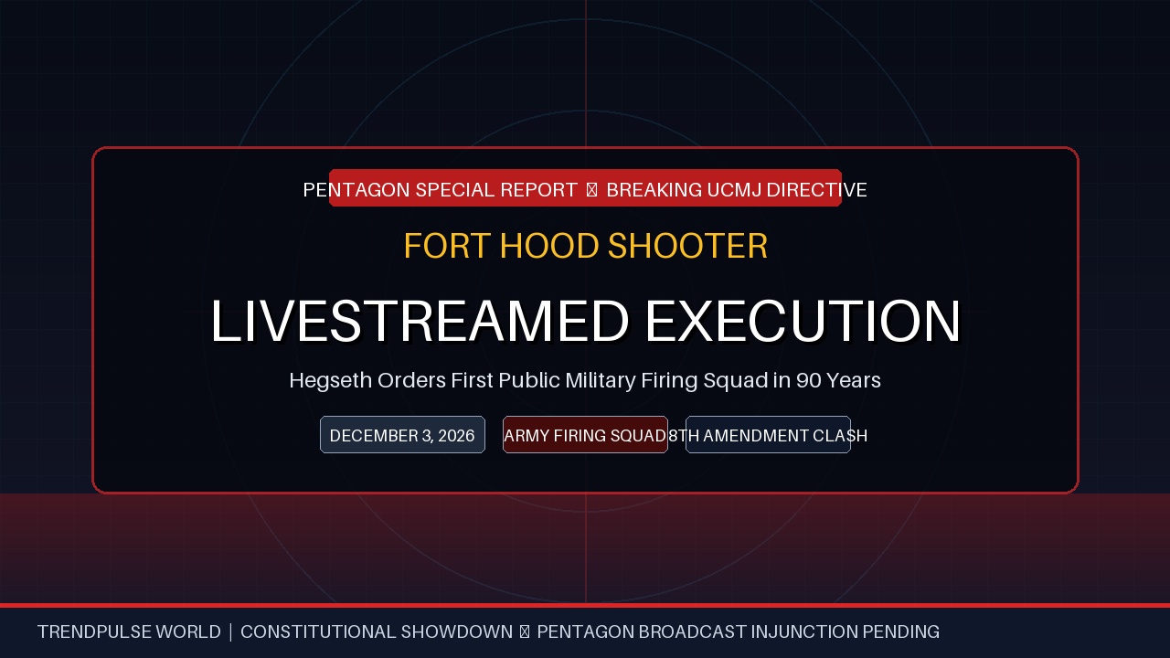 Televising the Firing Squad: Hegseth’s Plan to Livestream Fort Hood Shooter's Execution Breaks 90-Year American Taboo